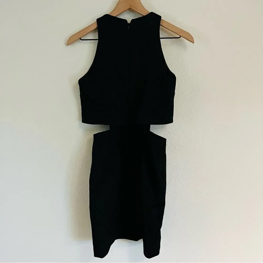 Cynthia rowley Women's Black Mid Cut Out Midi Sleeveless Dress Size 2